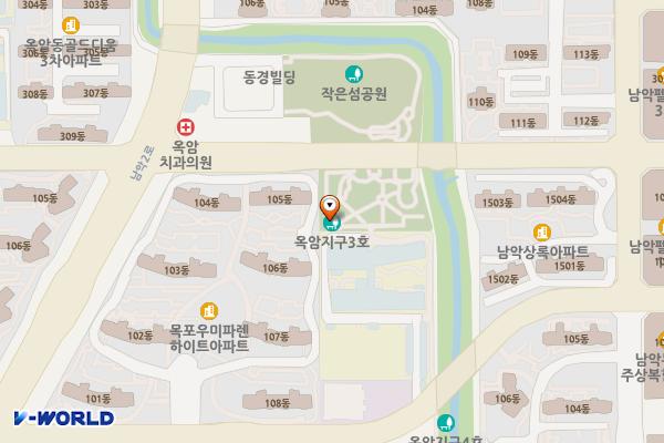 옥암지구어린이공원 위치 지도 — 전남광주통합특별시 목포시 남악2로52번길 16 (옥암동)