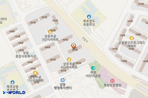 상동어린이공원(주공3단지옆) 위치 지도 — 전남광주통합특별시 목포시 상동로 64-1, 상동어린이공원공중화장실 (상동)