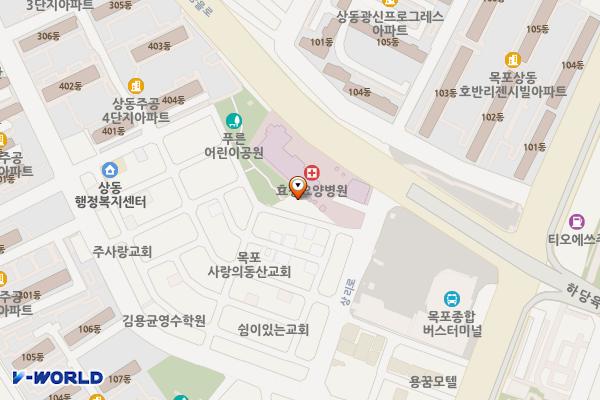 푸른어린이공원(주공4단지 앞) 위치 지도 — 전남광주통합특별시 목포시 상리로15번길 8, 푸른어린이공원공중화장실 (상동)