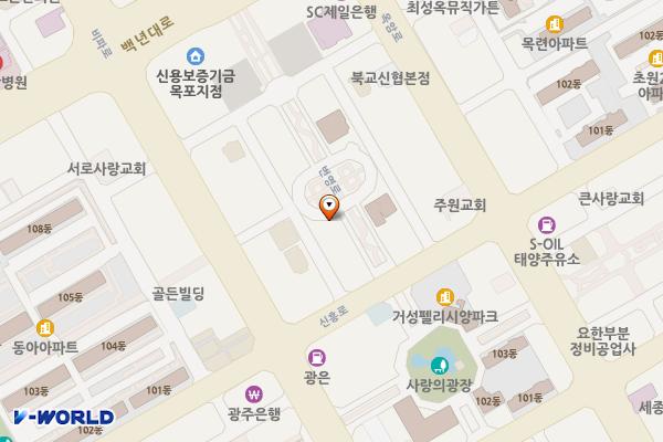 하당도시숲(한솔문고뒤) 위치 지도 — 전남광주통합특별시 목포시 신흥로59번길 8, 하당도시숲공중화장실 (상동)