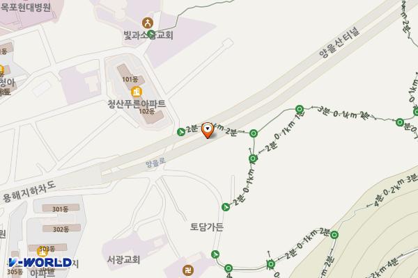 양을체육(테니스)공원 위치 지도 — 전남광주통합특별시 목포시 양을산길 37-1 (용해동)