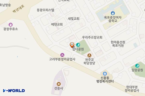 쉼터어린이공원(하당1차노인회) 위치 지도 — 전남광주통합특별시 목포시 입암로4번길 21-1, 쉼터어린이공원화장실 (상동)