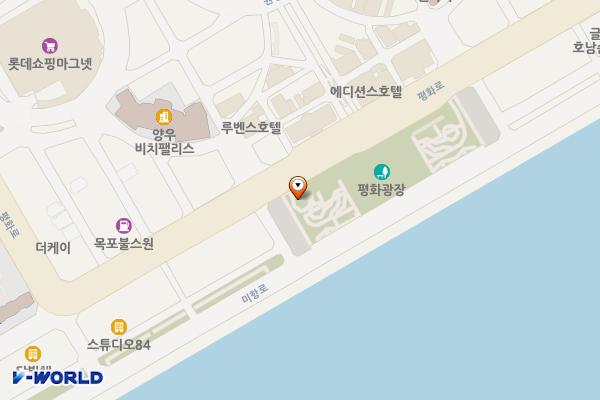 평화광장2호매점 위치 지도 — 전남광주통합특별시 목포시 평화로 64 (상동)