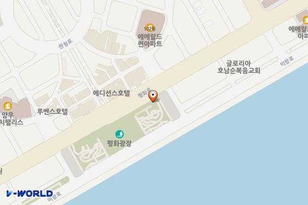 서남권관광플랫폼 위치 지도 — 전남광주통합특별시 목포시 평화로 82 (상동)