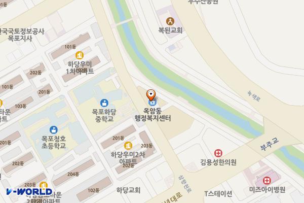 옥암동주민센터 위치 지도 — 전남광주통합특별시 목포시 삼향천로 118, 옥암동행정복지센터 (옥암동)