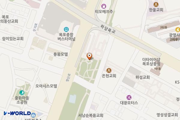 버스터미널앞광장 위치 지도 — 전남광주통합특별시 목포시 섶나루길 133, 버스터미널앞광장공중화장실 (상동)