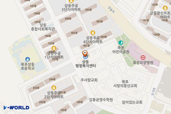 상동주민센터 위치 지도 — 전남광주통합특별시 목포시 상리로1번길 32, 상동행정복지센터 (상동)
