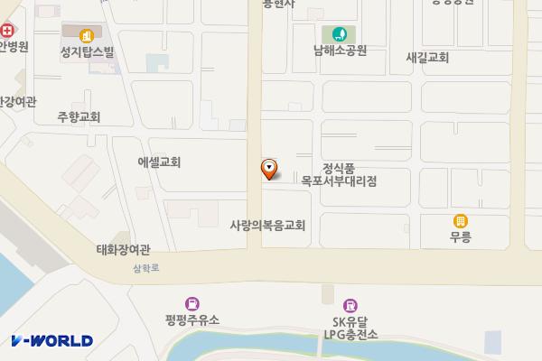 삼학우체국 위치 지도 — 전남광주통합특별시 목포시 동명로 10 (산정동)