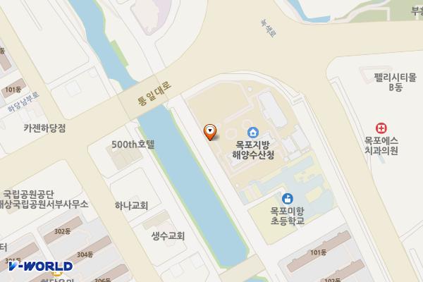 목포지방해양안전심판원 위치 지도 — 전남광주통합특별시 목포시 통일대로 130 (옥암동)