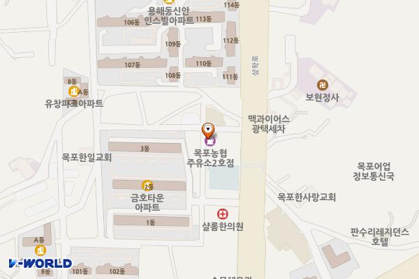 목포농협주유소 2호점 위치 지도 — 전남광주통합특별시 목포시 삼학로 341 (용해동)