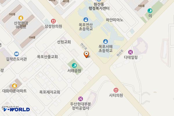 서해셀프세차장 위치 지도 — 전남광주통합특별시 목포시 연산로 147 (산정동)