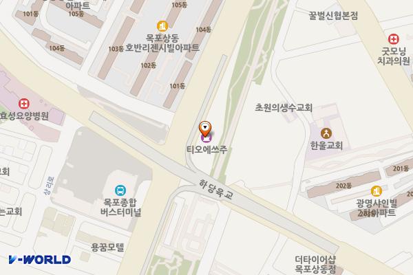 터미널주유소 위치 지도 — 전남광주통합특별시 목포시 영산로 536 (상동)