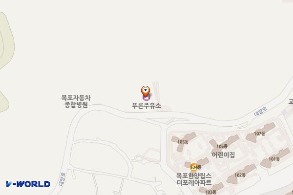 푸른주유소 위치 지도 — 전남광주통합특별시 목포시 대양로 371 (석현동)