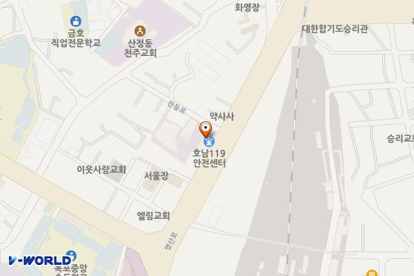 호남119안전센터 위치 지도 — 전남광주통합특별시 목포시 영산로 165, 호남119안전센터 (호남동)