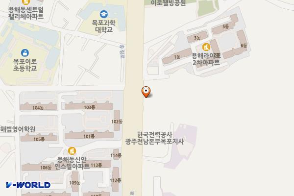 한국전력공사 목포지점 위치 지도 — 전남광주통합특별시 목포시 삼학로 370, 한국전력공사목포지점 (용해동)