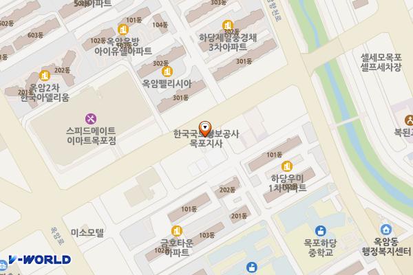 한국국토정보공사 목포지점 위치 지도 — 전남광주통합특별시 목포시 하당로 288 (옥암동)