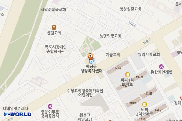 하당동주민센터 위치 지도 — 전남광주통합특별시 목포시 하당로 215, 하당동행정복지센터 (상동)