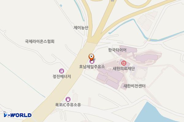 HD현대오일뱅크㈜직영 호남제일주유소 위치 지도 — 전남광주통합특별시 목포시 영산로 848 (대양동)