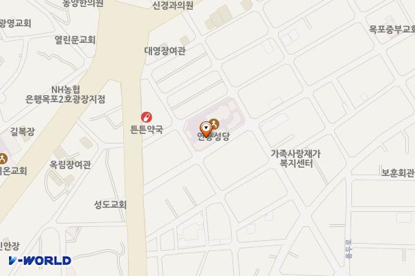 연동성당 위치 지도 — 전남광주통합특별시 목포시 산정로142번길 8 (산정동)