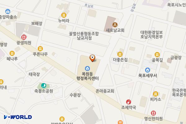 목원동트윈스타 위치 지도 — 전남광주통합특별시 목포시 수문로 32 (남교동)