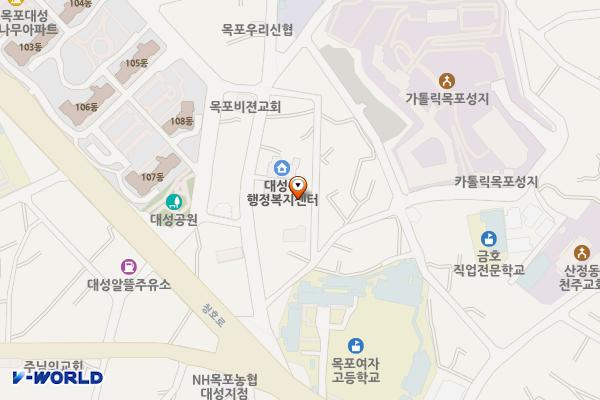 대성동주민센터 위치 지도 — 전남광주통합특별시 목포시 마파지로 18-5 (대성동)