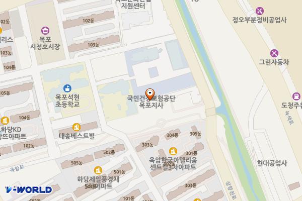 국민건강보험공단 목포지사 위치 지도 — 전남광주통합특별시 목포시 삼향천로 171, 국민건강보험공단 목포지사 사옥 (석현동)
