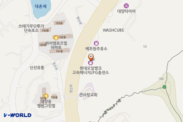 고속에너지 충전소 위치 지도 — 전남광주통합특별시 목포시 영산로 774 (대양동)