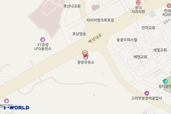 광장주유소 위치 지도 — 전남광주통합특별시 목포시 백년대로 234 (상동)
