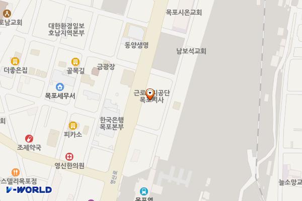 KT 목포지사 위치 지도 — 전남광주통합특별시 목포시 영산로 118, KT목포지사 (호남동)