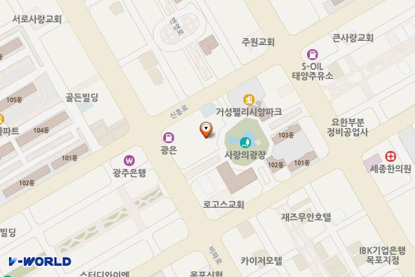 하당 보석사우나 위치 지도 — 전남광주통합특별시 목포시 장미로 61, 하당보석사우나 (상동)