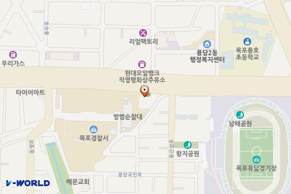 노벨상주유소(유)그랑프리주유소 목포지점 위치 지도 — 전남광주통합특별시 목포시 백년대로 82 (용당동)
