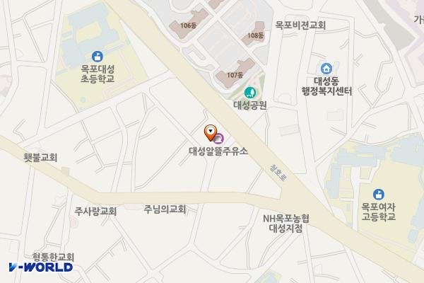 대성주유소 위치 지도 — 전남광주통합특별시 목포시 청호로 57 (대성동)