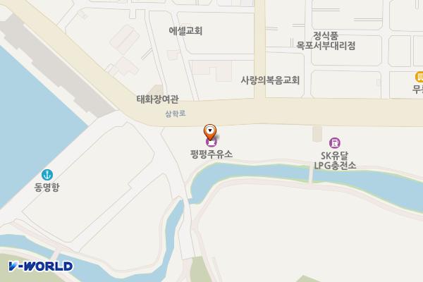 동부주유소 위치 지도 — 전남광주통합특별시 목포시 삼학로 100 (산정동)