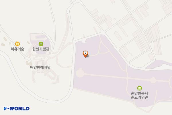 손양원목사유적공원 화장실 위치 지도 — 전남광주통합특별시 여수시 율촌면 산돌길 64-15