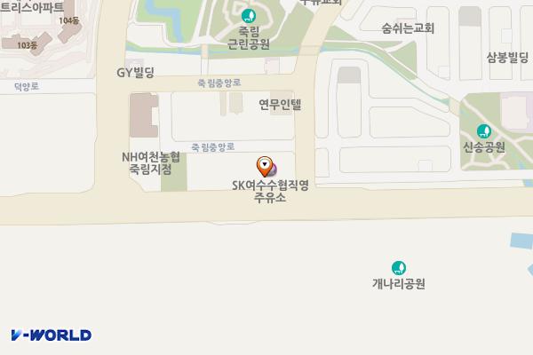 여수수협주유소 위치 지도 — 전남광주통합특별시 여수시 소라면 죽림중앙로 5 (죽림리)