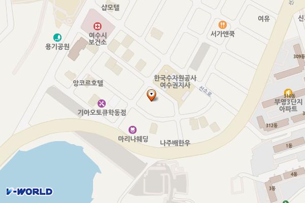 학동상가 공영주차장 공용화장실 위치 지도 — 전남광주통합특별시 여수시 시청동 3길 31