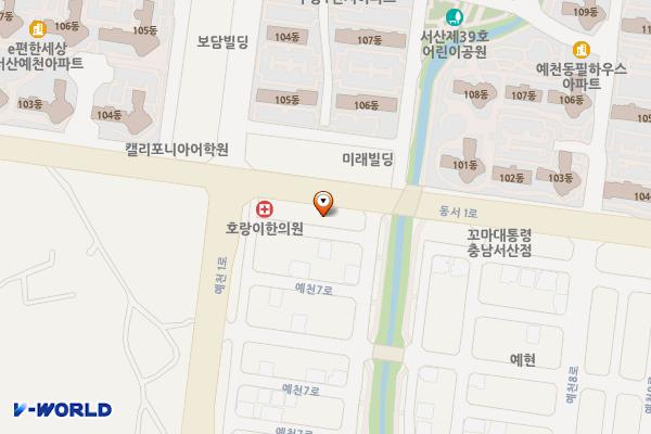 예천동 1345 임시공영주차장 위치 지도 — 충청남도 서산시 예천동 1345
