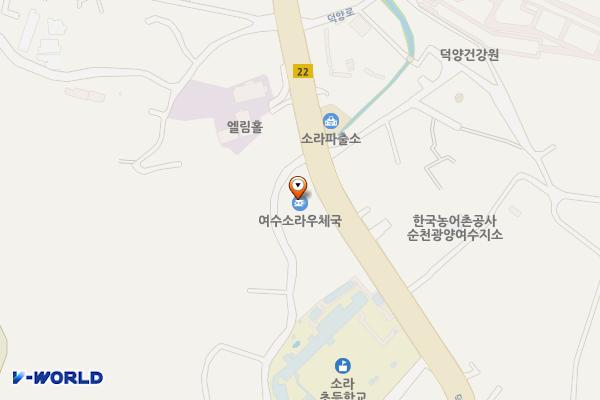 여수소라우체국 위치 지도 — 전남광주통합특별시 여수시 소라면 덕양로 445-1