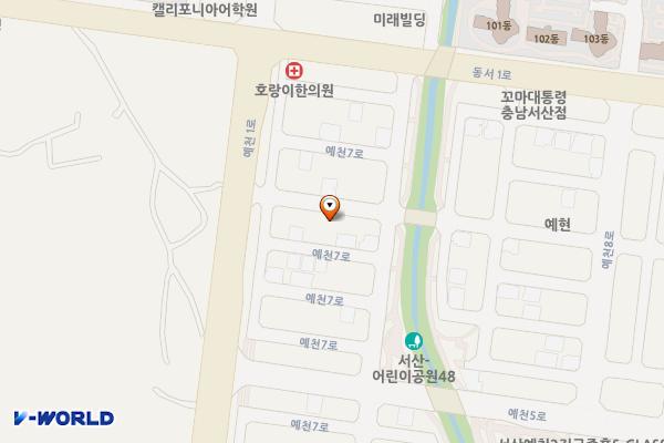 예천동 1381 임시공영주차장 위치 지도 — 충청남도 서산시 예천동 1381