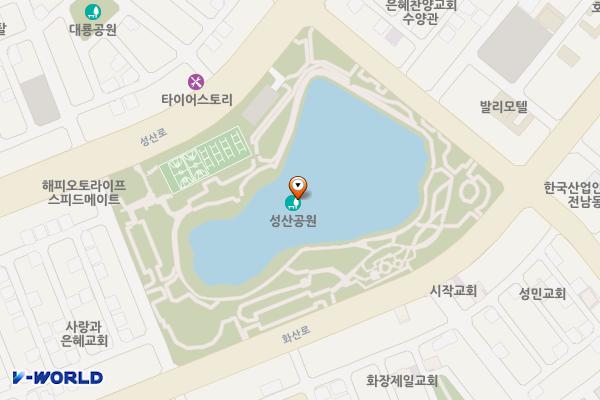 성산공원(A동 사무실) 위치 지도 — 전남광주통합특별시 여수시 화장동 949