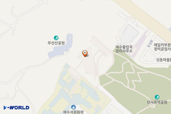 전라남도학생교육문화회관 교육관 위치 지도 — 전남광주통합특별시 여수시 대통1길 55(화장동)