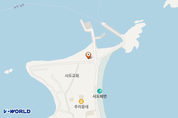 사도 관광센터 내 화장실 위치 지도 — 전남광주통합특별시 여수시 화정면 사도길 8-1, 사도관광센타