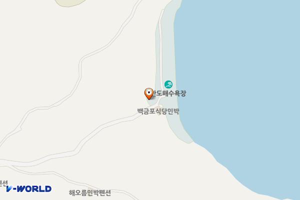안도리화장실 위치 지도 — 전남광주통합특별시 여수시 남면 안도해수욕장길 105, 익금리해수욕장관리소