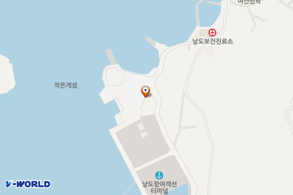낭도 위치 지도 — 전남광주통합특별시 여수시 화정면 여산길 82