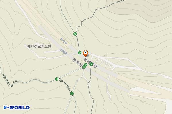한산공원 한재터널 위 위치 지도 — 전남광주통합특별시 여수시 여서동 128-8