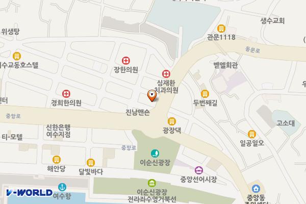 씨유 여수진남점 위치 지도 — 전남광주통합특별시 여수시 동문로 1(중앙동)