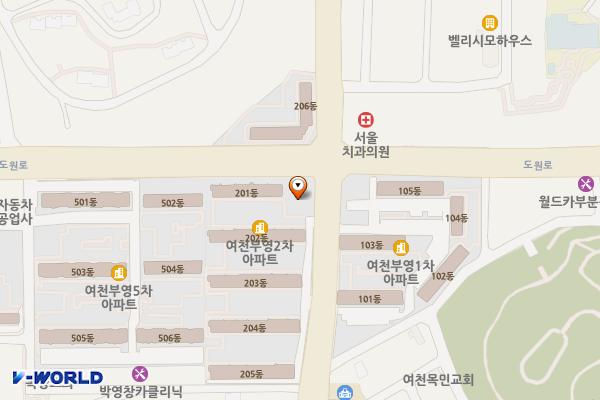 안산동부영2차상가 위치 지도 — 전남광주통합특별시 여수시 소호로 659 (안산동, 부영맨션)