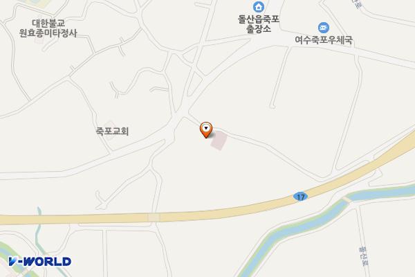 죽포마을 팔각정화장실 위치 지도 — 전남광주통합특별시 여수시 돌산읍 죽포리 920