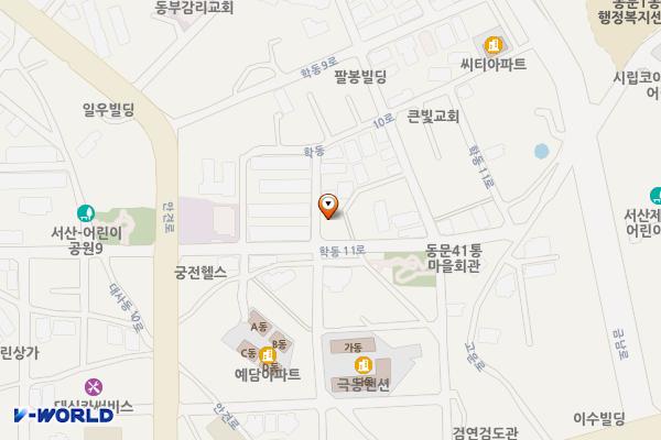 성라하이츠빌라주변임시공영주차장 위치 지도 — 충청남도 서산시 동문동 399-6
