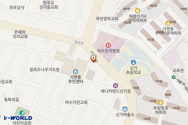 여천농협 시전지점 위치 지도 — 전남광주통합특별시 여수시 새터로 51(신기동)